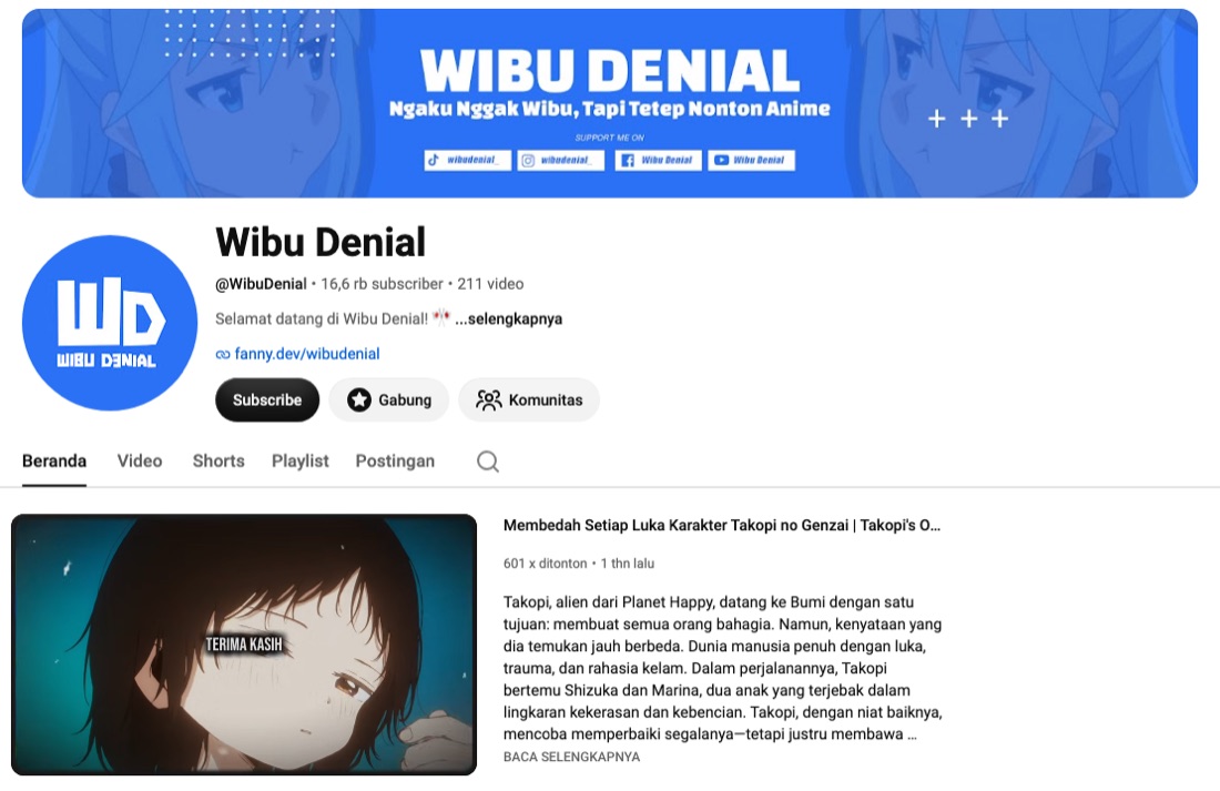Channel YouTube Wibu Denial Channel YouTube Wibu Denial